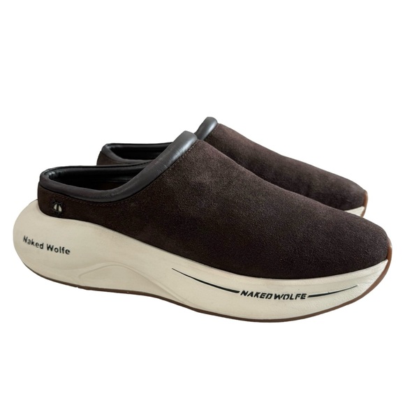 Naked Wolfe Dawn Dark Brown Suede Backless Slip-On Sneakers Size 9 - Picture 3 of 16